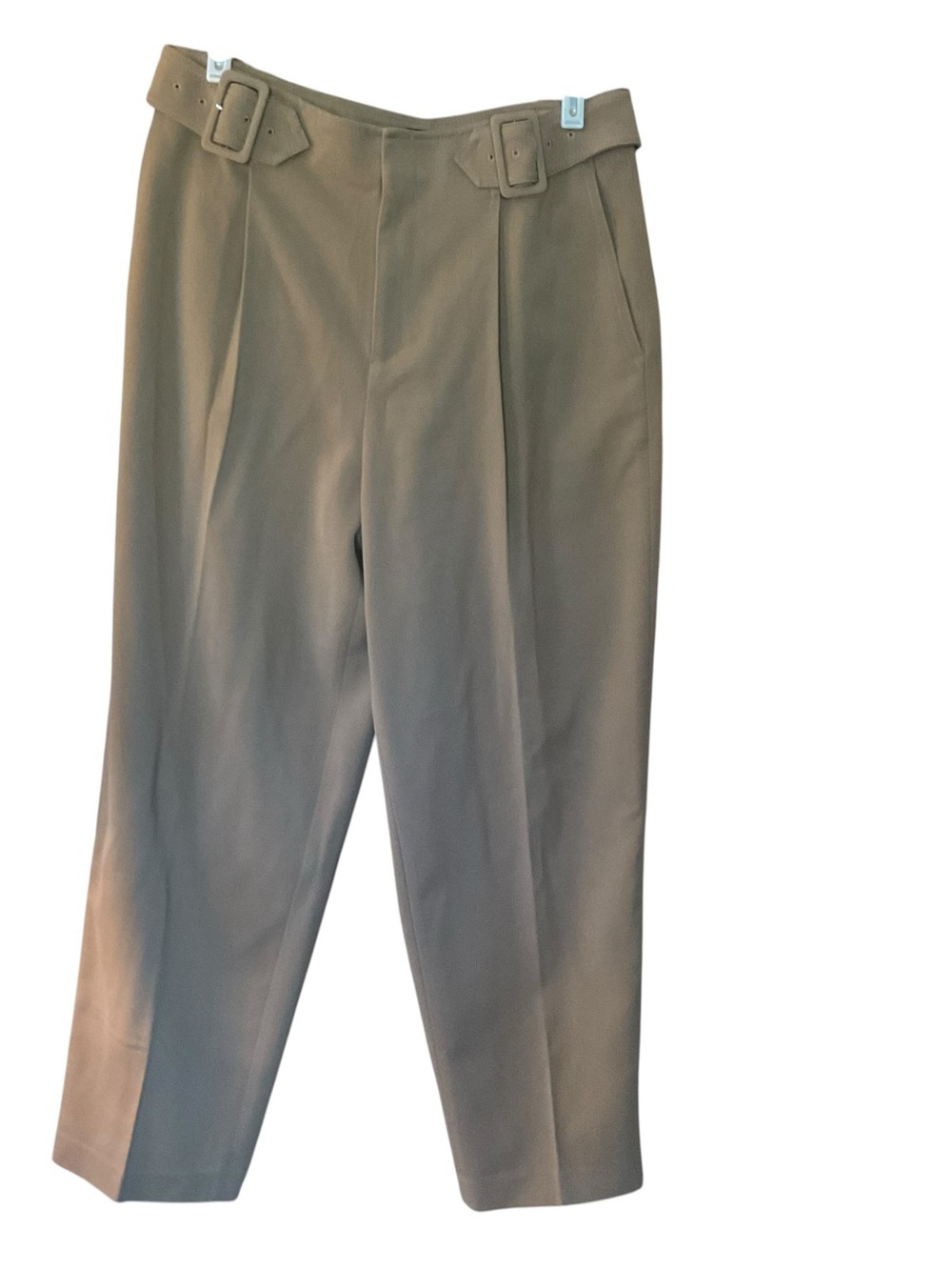 Club Monaco Tan High Waist Tapered Pants Size 8 Belted Ankle Dress Pants